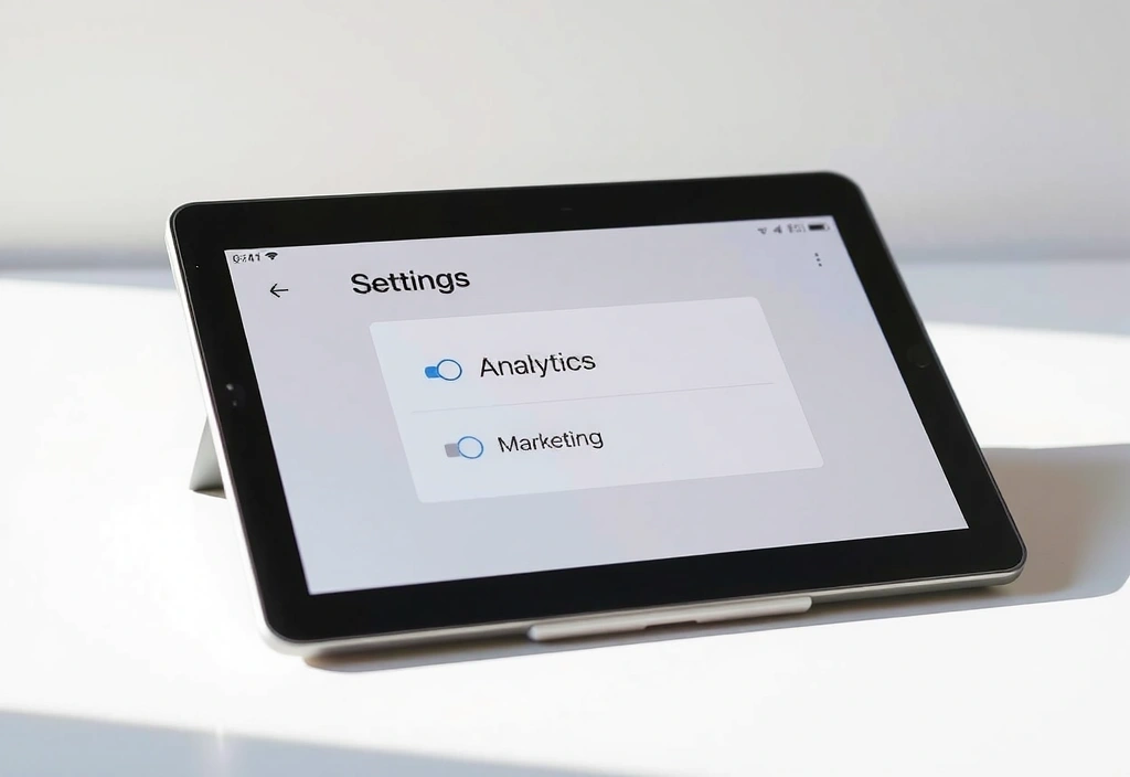 Tablet mit Cookie-Einstellungen